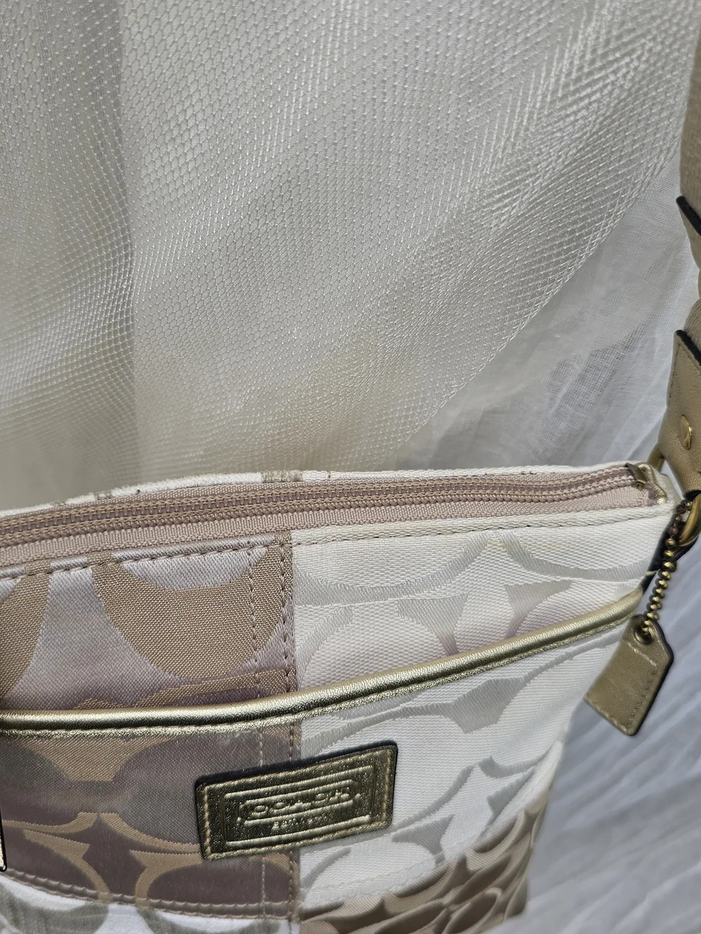 Coach Patch Patchwork Signature Crossbody Bag in Neutral Beige - Picture 9 of 16